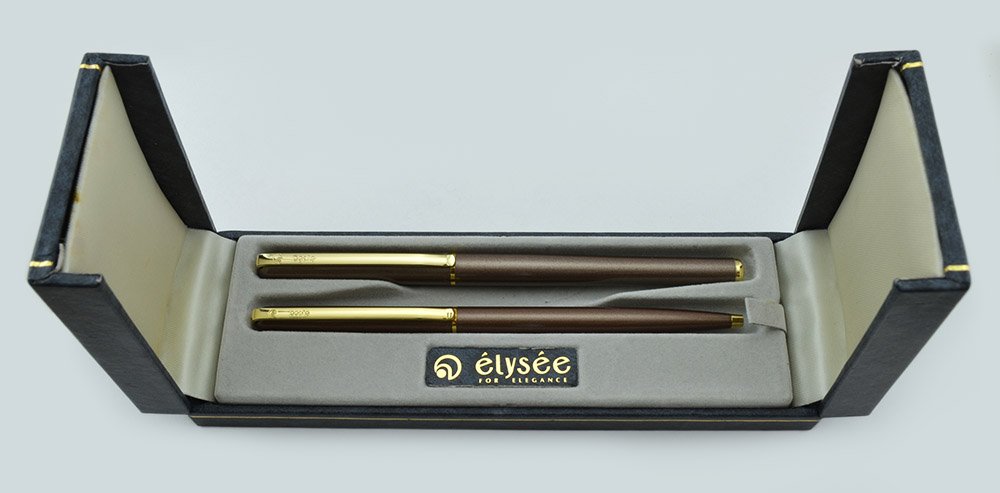 Elysee Series 60 Fountain Pen Set - Metallic Brown, GT, Fine Gold